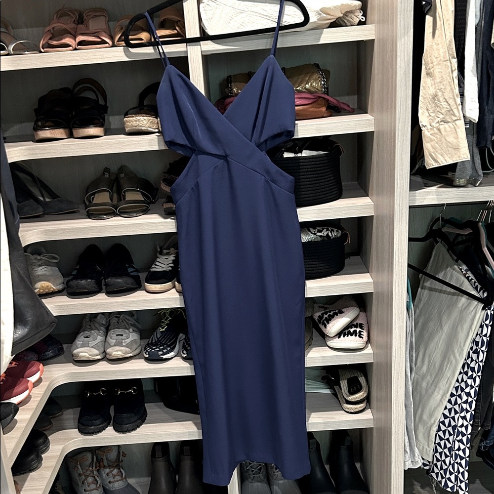 Halston Heritage Navy Cut out Dress
